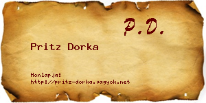 Pritz Dorka névjegykártya